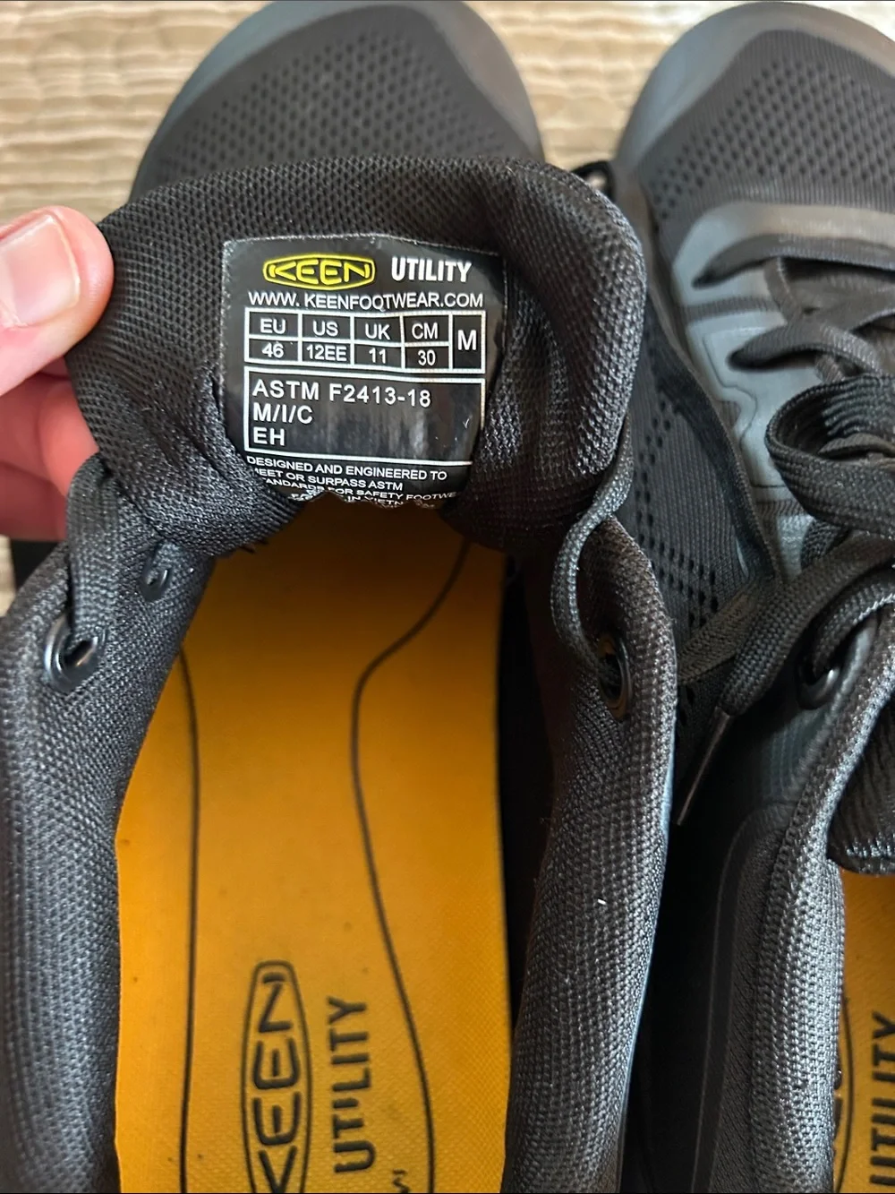 Men’s Keen Utility Sparta Aluminum Toe Black Work Sneakers size 12EE